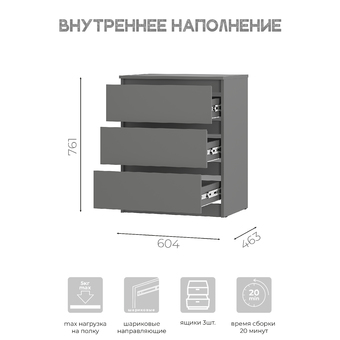 Симпл комод КМ-01 графит БТС